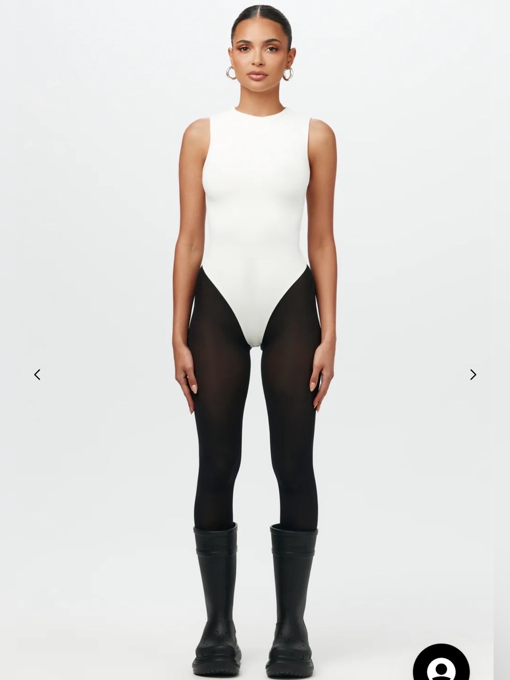 Naked Wardrobe NW Sleeveless Sculpt Bodysuit White